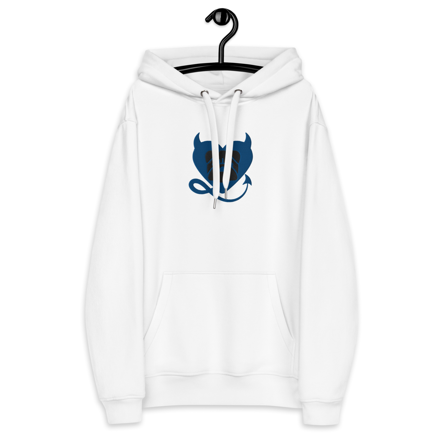 BULLYCRUSH (BLUE/BLACK) EMBROIDERED Premium UNISEX eco hoodie (WHITE)