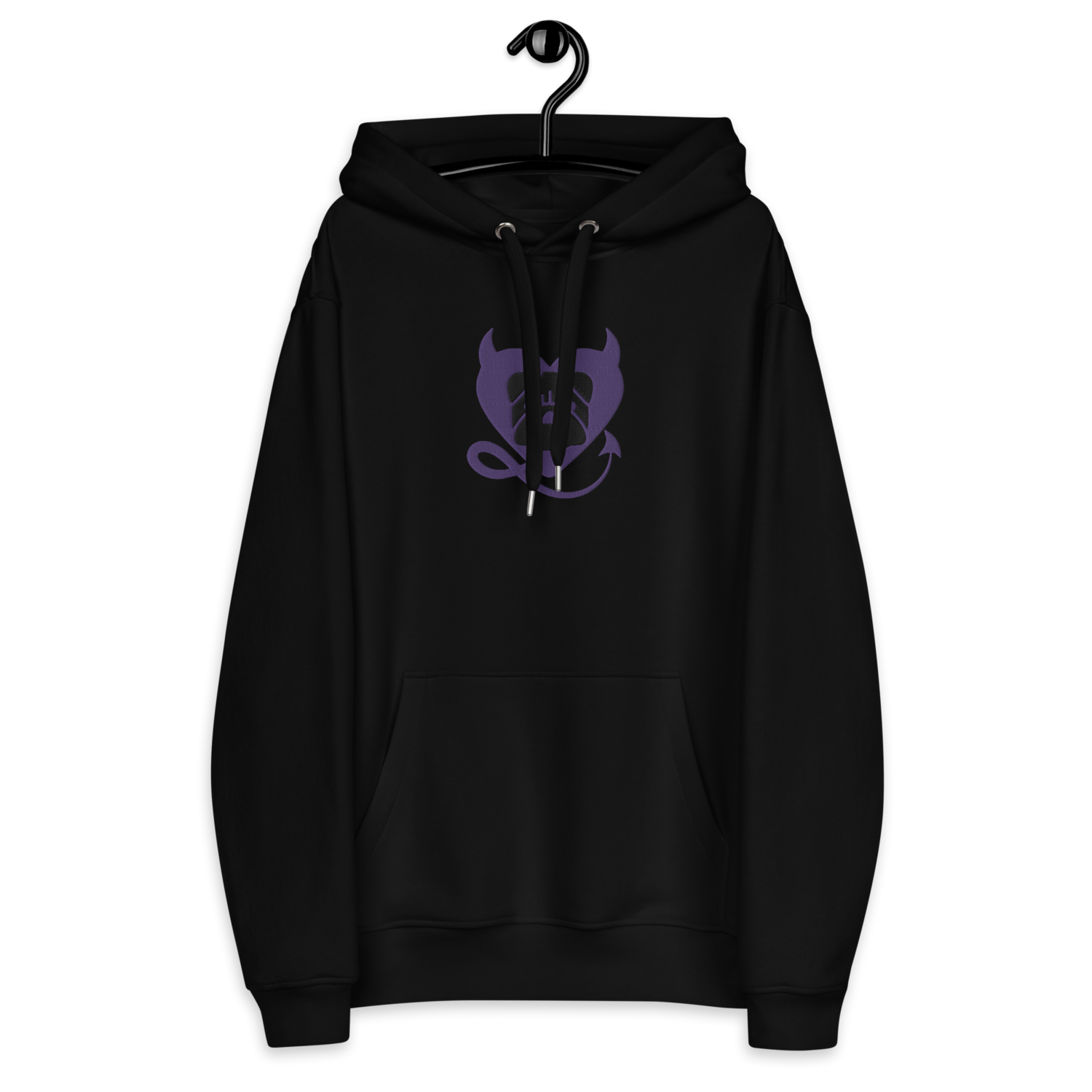BULLYCRUSH (PURPLE/BLACK) EMBROIDERED Premium UNISEX eco hoodie (BLACK)