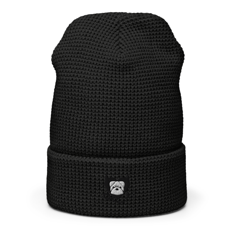 BULLYCRUSH (BLACK/WHITE) EMBROIDERED Waffle beanie
