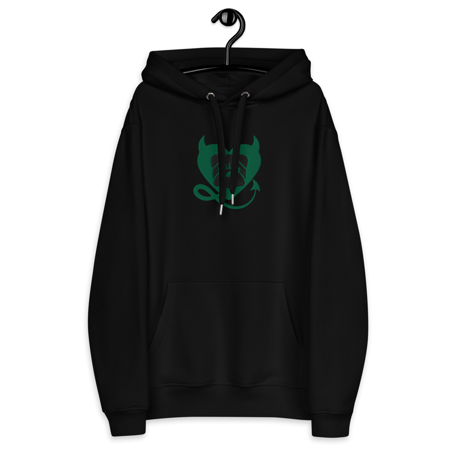 BULLYCRUSH (GREEN/BLACK) EMBROIDERED Premium UNISEX eco hoodie (BLACK)