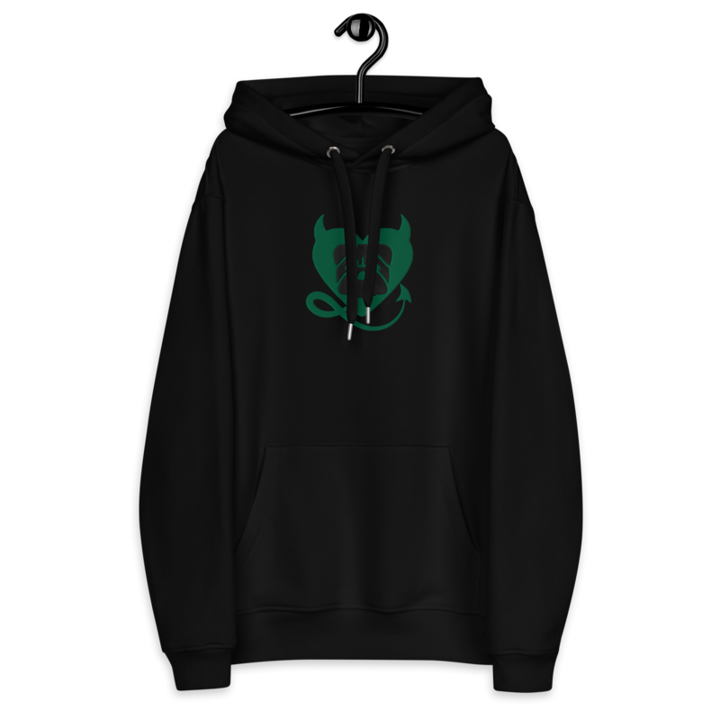 BULLYCRUSH (GREEN/BLACK) EMBROIDERED Premium UNISEX eco hoodie (BLACK)