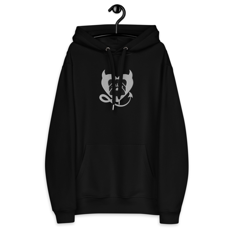 BULLYCRUSH (WHITE/BLACK) EMBROIDERED Premium UNISEX eco hoodie (BLACK)