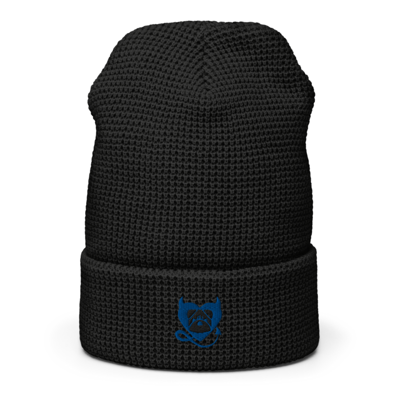 BULLYCRUSH (BLUE/BLACK) EMBROIDERED UNISEX Waffle beanie