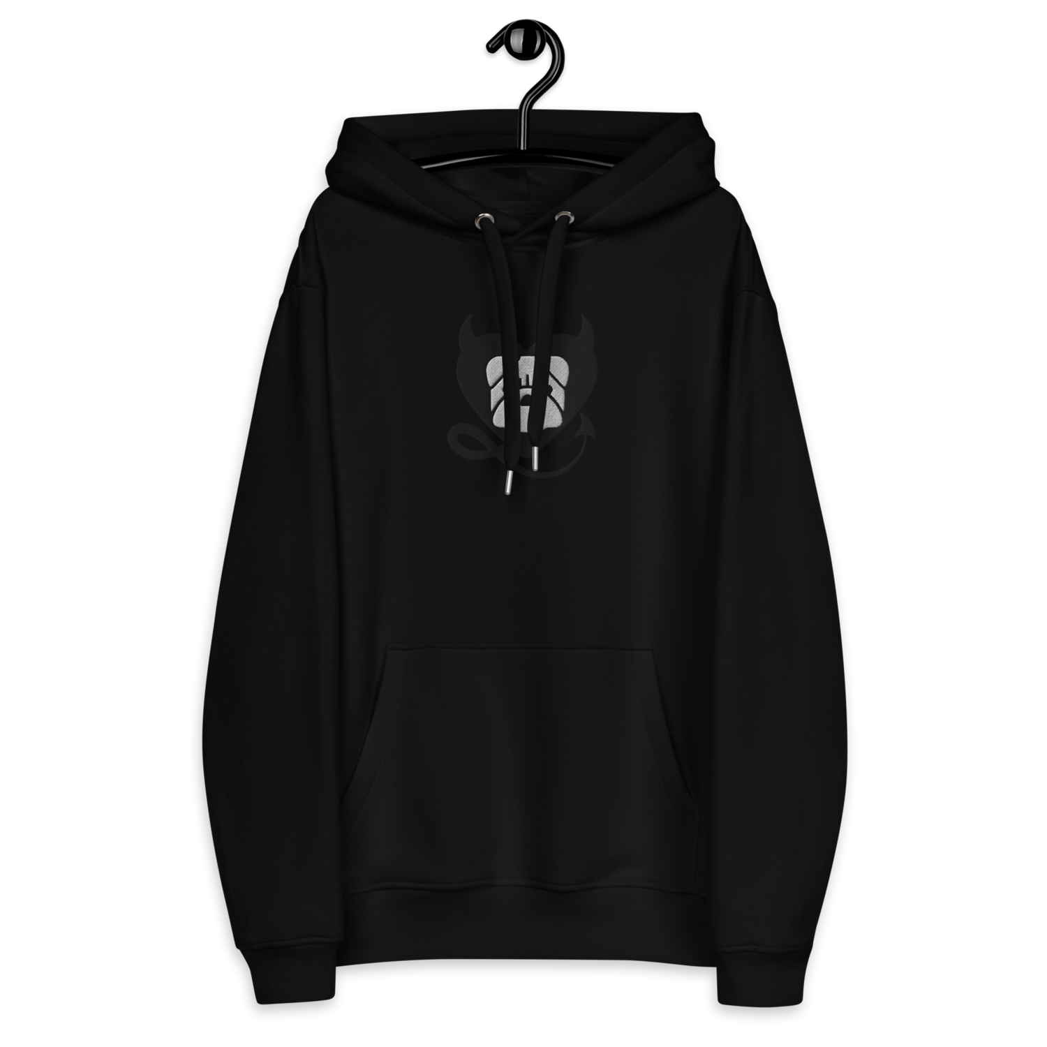 BULLYCRUSH (BLACK/WHITE) EMBROIDERED Premium UNISEX eco hoodie (WHITE), Color: Black, Size: XS