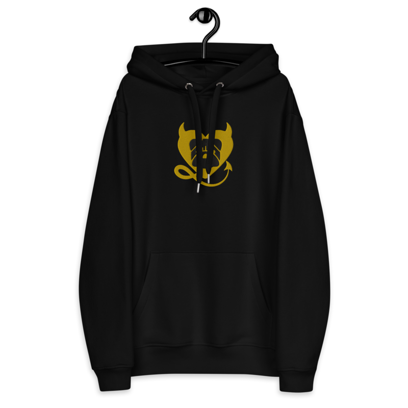 BULLYCRUSH (YELLOW/BLACK) EMBROIDERED Premium UNISEX eco hoodie (BLACK)