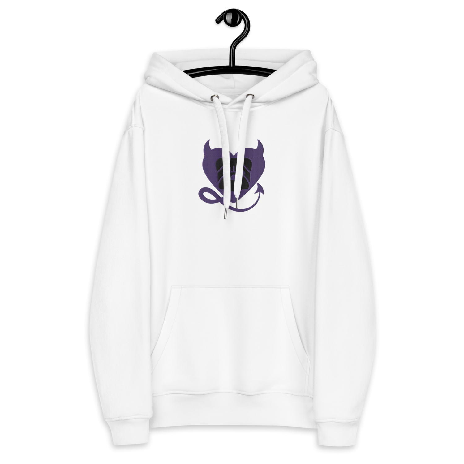 BULLYCRUSH (PURPLE/BLACK) EMBROIDERED Premium UNISEX eco hoodie (WHITE)