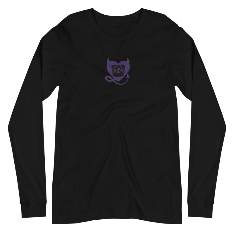 BULLYCRUSH (PURPLE/BLACK) EMBROIDERED Unisex Long Sleeve Tee