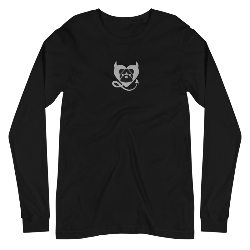 BULLYCRUSH (WHITE/BLACK) EMBROIDERED Unisex Long Sleeve Tee