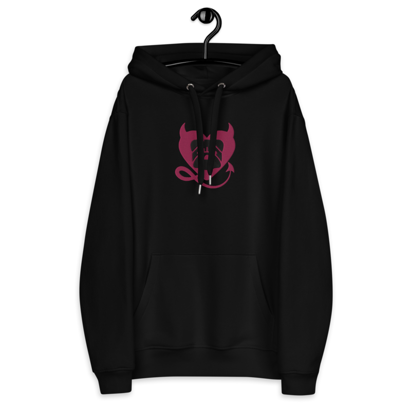 BULLYCRUSH (PINK/BLACK) EMBROIDERED Premium UNISEX eco hoodie (BLACK)