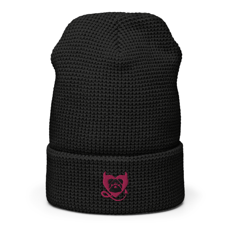 BULLYCRUSH (PINK/BLACK) EMBROIDERED UNISEX Waffle beanie