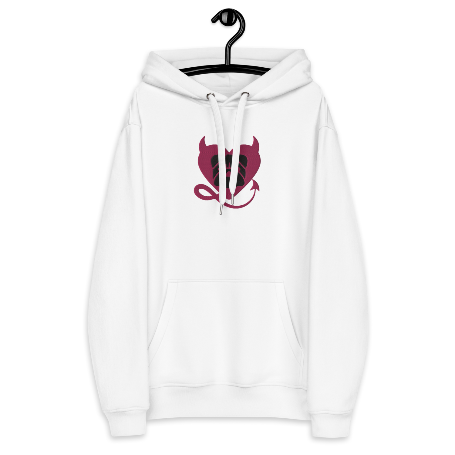 BULLYCRUSH (PINK/BLACK) EMBROIDERED Premium UNISEX eco hoodie (WHITE)