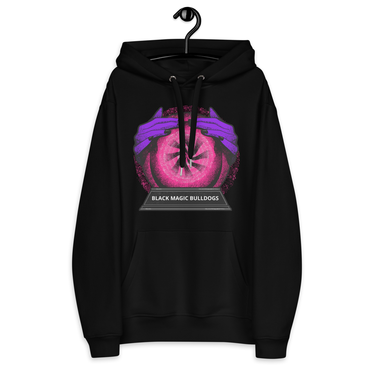 BLACK MAGIC BULLDOGS UNISEX Premium eco hoodie, Color: Black, Size: XS
