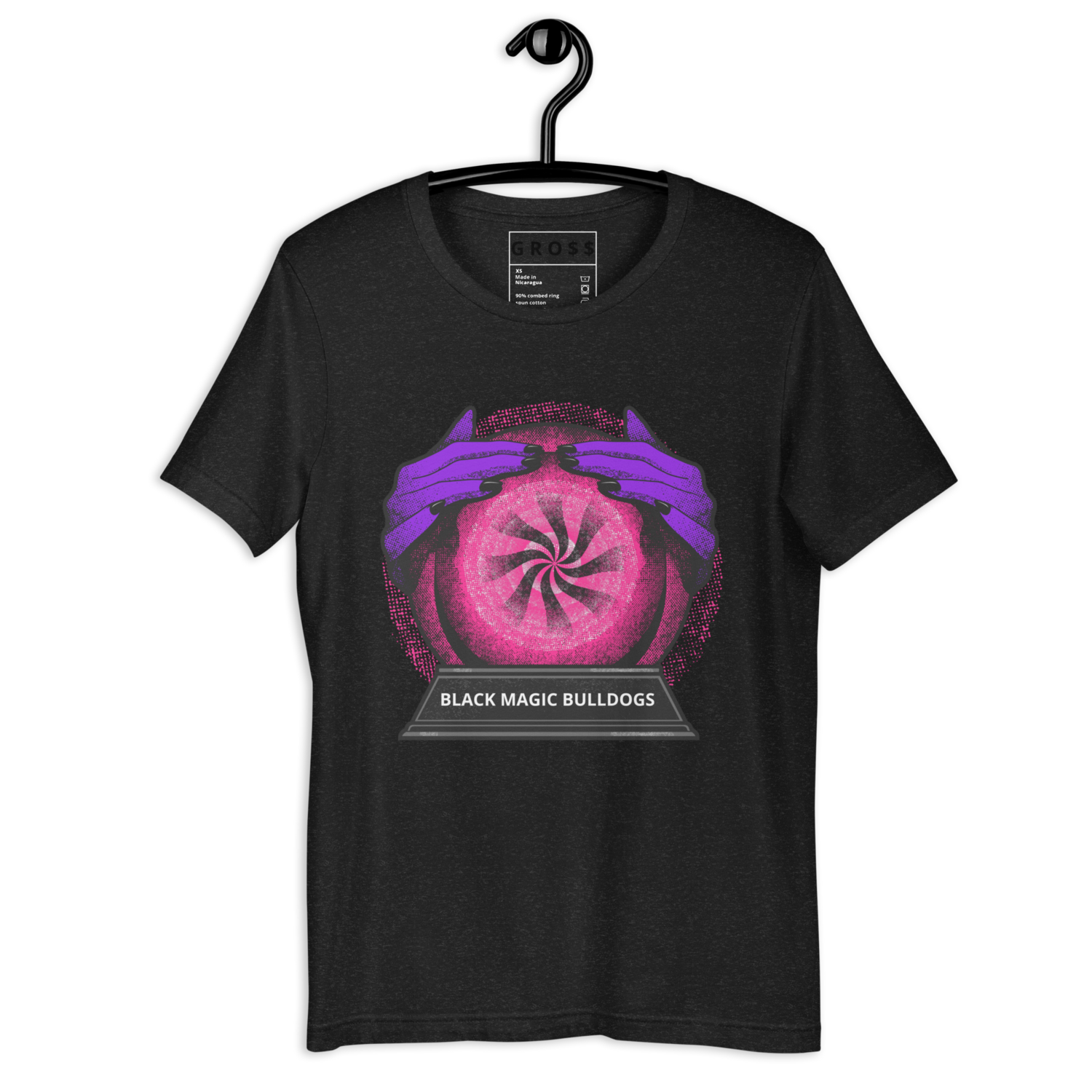 BLACK MAGIC BULLDOGS Unisex t-shirt, Color: Black Heather, Size: XS