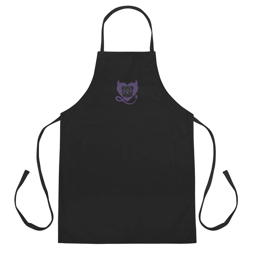 BULLYCRUSH (PURPLE/BLACK) PREMIUM Embroidered Apron, Color: Black