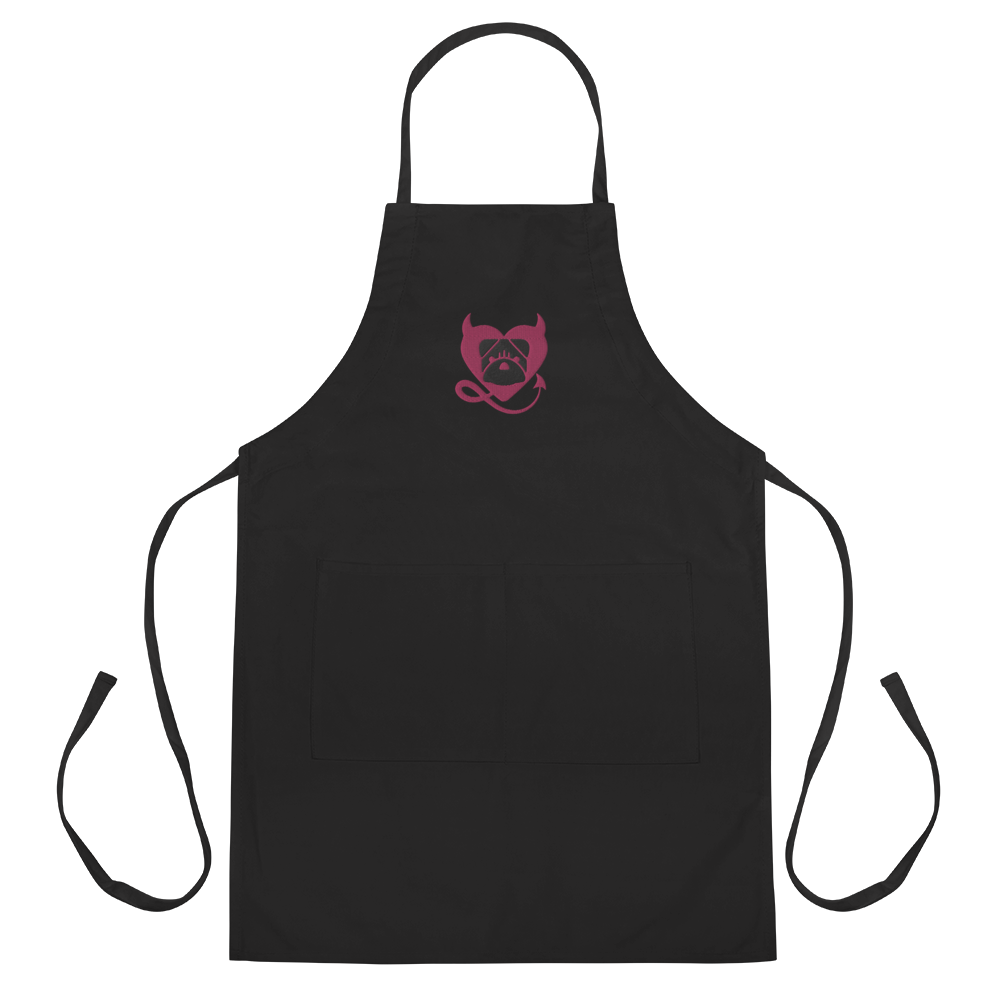 BULLYCRUSH (PINK/BLACK) PREMIUM Embroidered Apron, Color: Black