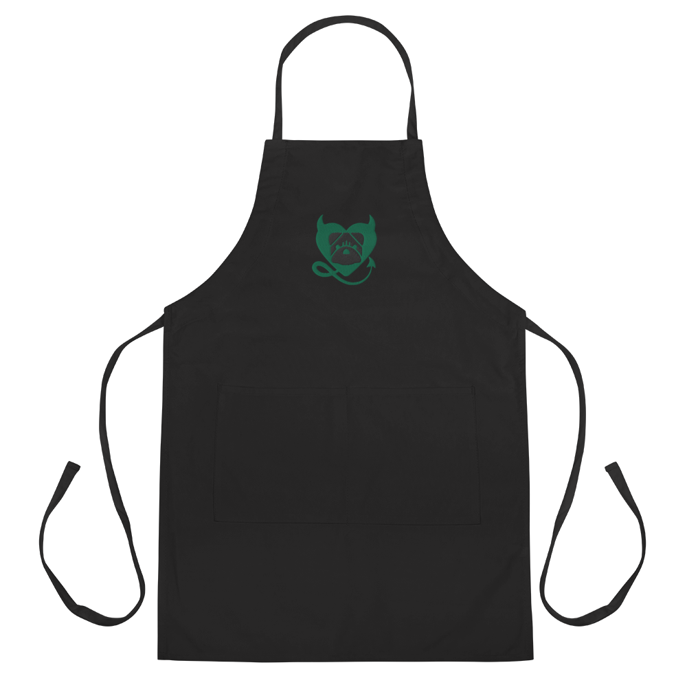 BULLYCRUSH (GREEN/BLACK) PREMIUM Embroidered Apron, Color: Black