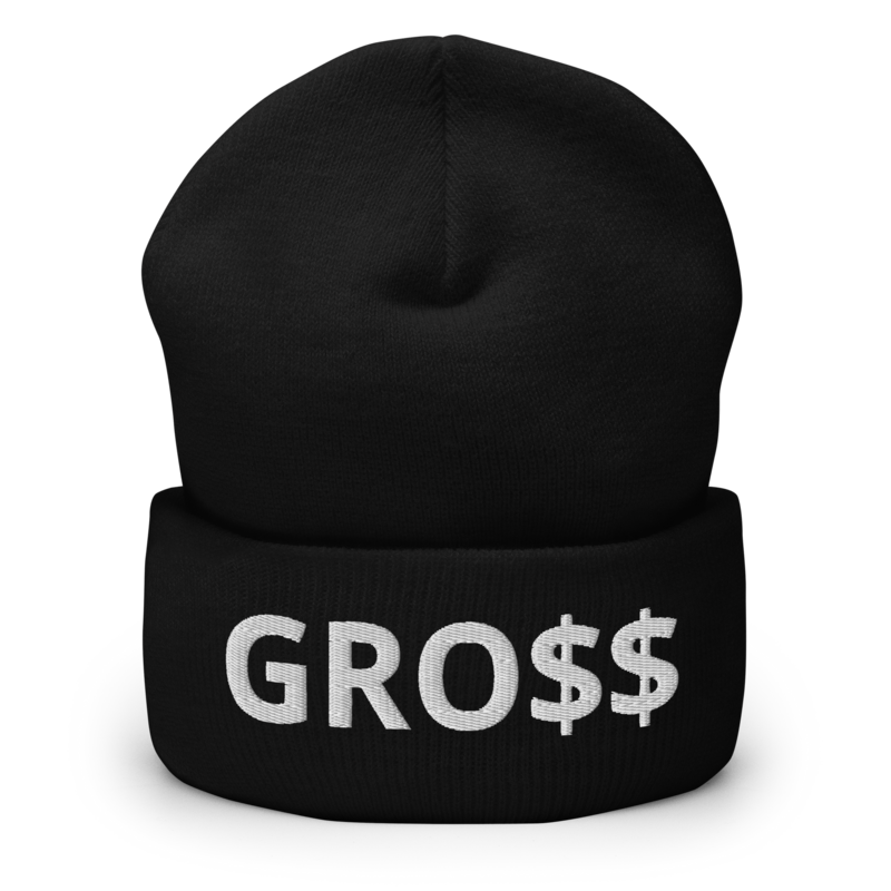 GRO$$ CLASSIC (WHITE) Cuffed Beanie