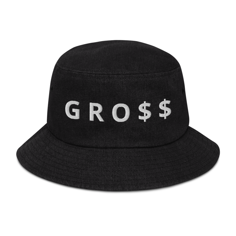 GRO$$ CLASSIC (WHITE) Denim bucket hat