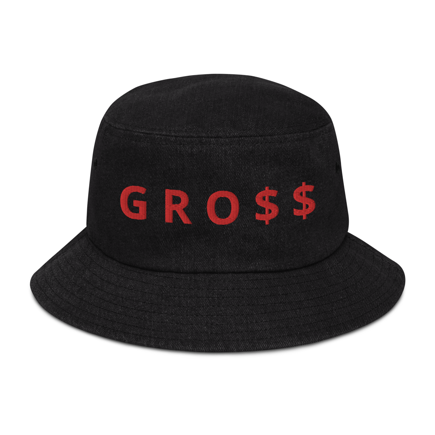 GRO$$ CLASSIC (RED) Denim bucket hat