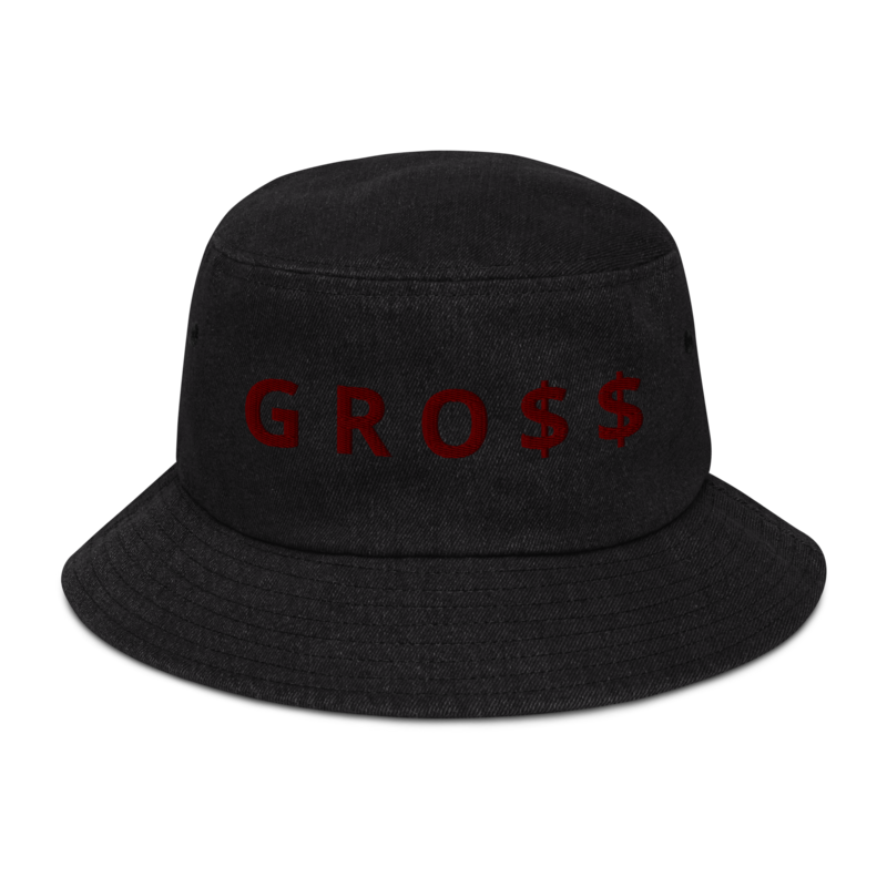 GRO$$ CLASSIC (MAROON) Denim bucket hat