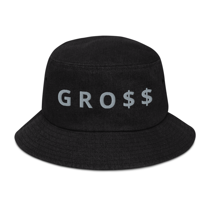 GRO$$ CLASSIC (GREY) Denim bucket hat