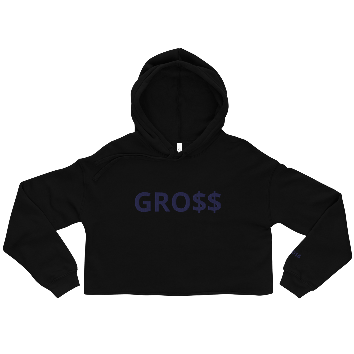 GRO$$ CLASSIC (NAVY BLUE) Crop Hoodie