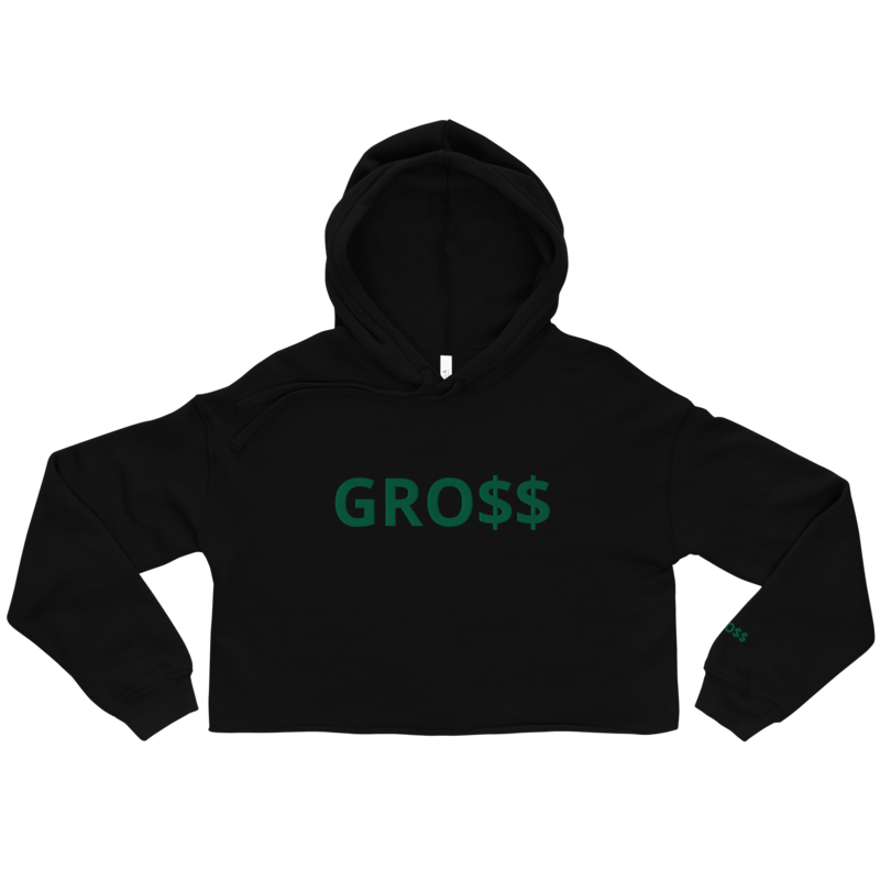 GRO$$ CLASSIC (KELLY GREEN) Crop Hoodie