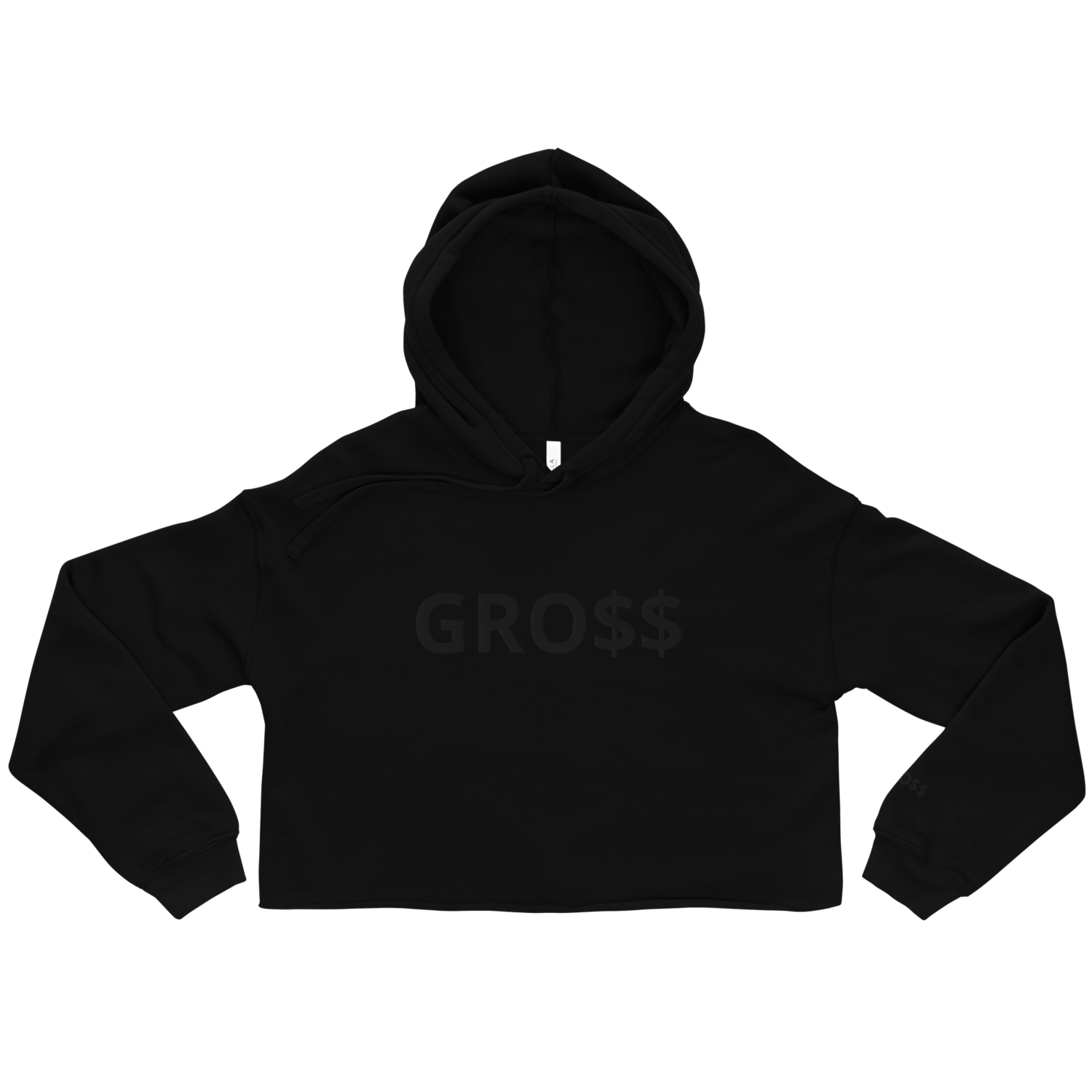 GRO$$ CLASSIC (BLACK) Crop Hoodie