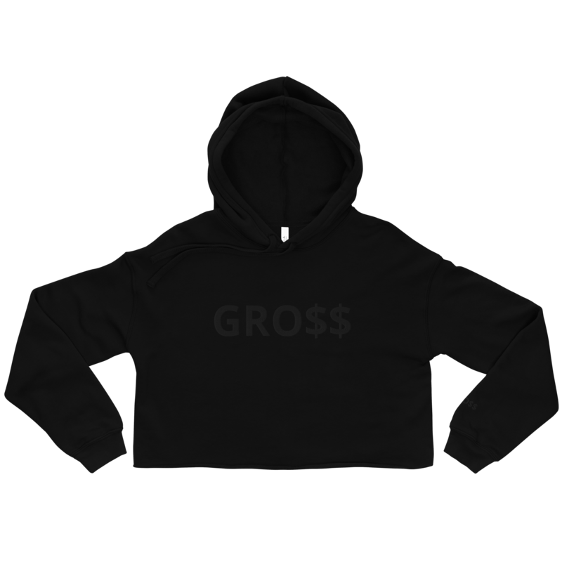 GRO$$ CLASSIC (BLACK) Crop Hoodie
