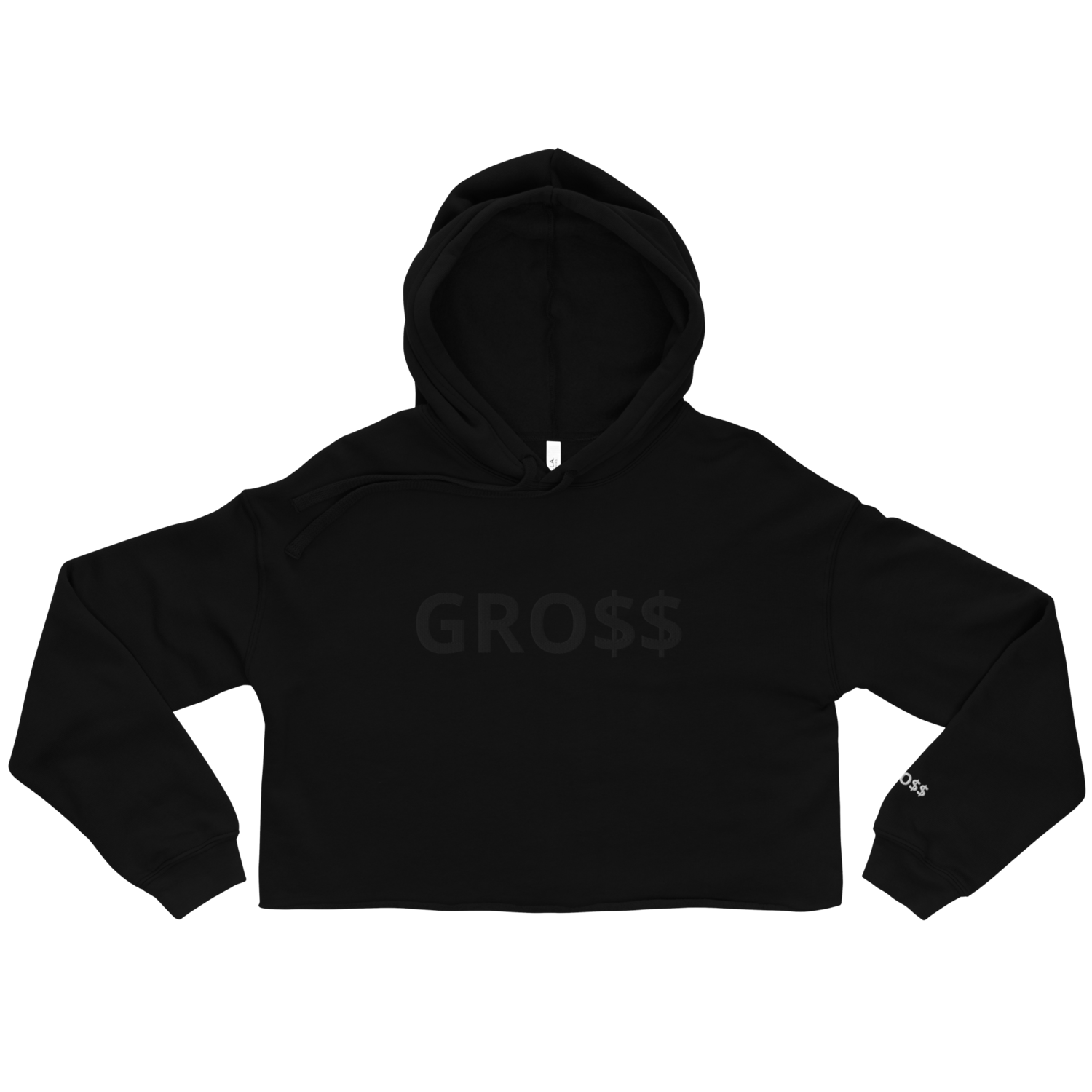 GRO$$ CLASSIC (WHITE) Crop Hoodie