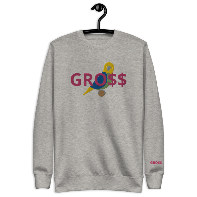 GRO$$ CLASSIC (PINK) SITTING PARROT (YELLOW/BLUE/KIWI GREEN) Unisex Premium Sweatshirt