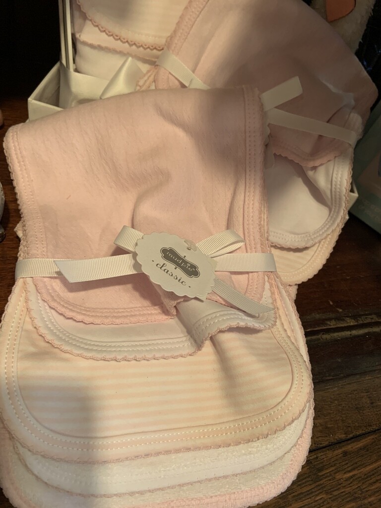 Set 3 pink burp cloths Store Fiddlesticks Home Decor