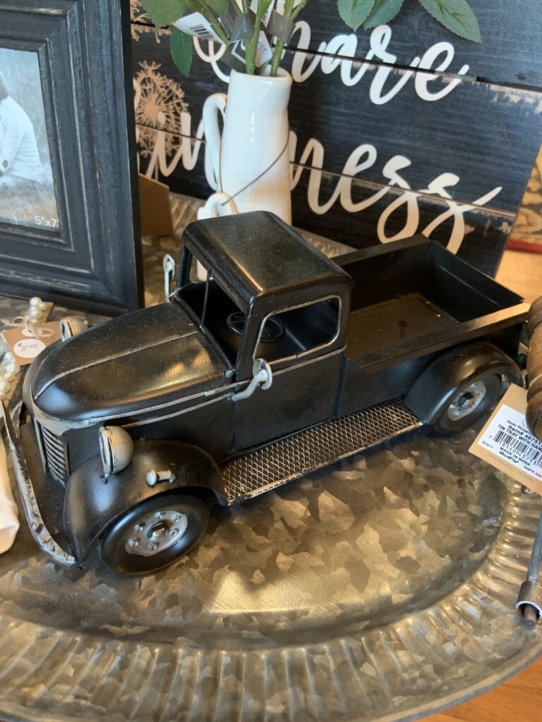 Antique black truck 12.5 x 5.5" x 6"