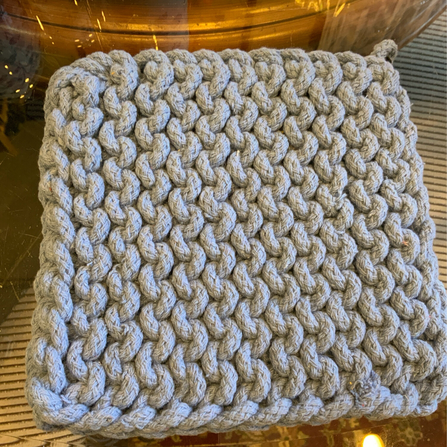 Sq Crochet Hot Pad Country Blue