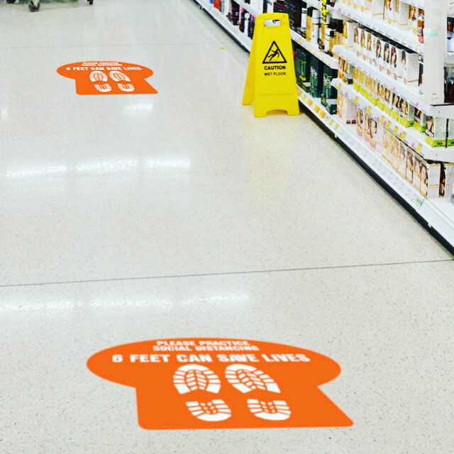 High traffic non slip floor graphics. Starting at $8.00 per square foot.