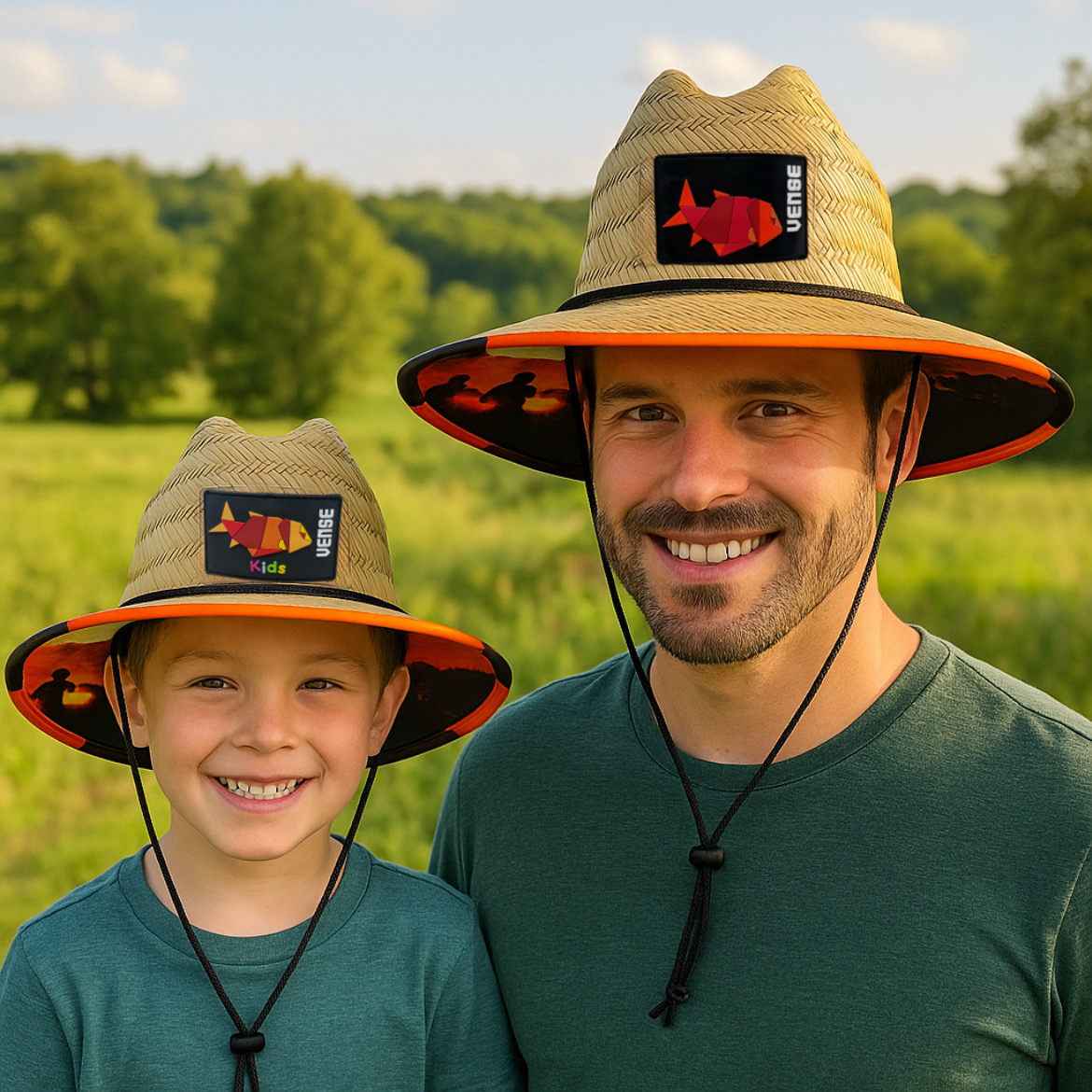 Combo Sunrise Lifeguard Straw Hat for Kids & Adult