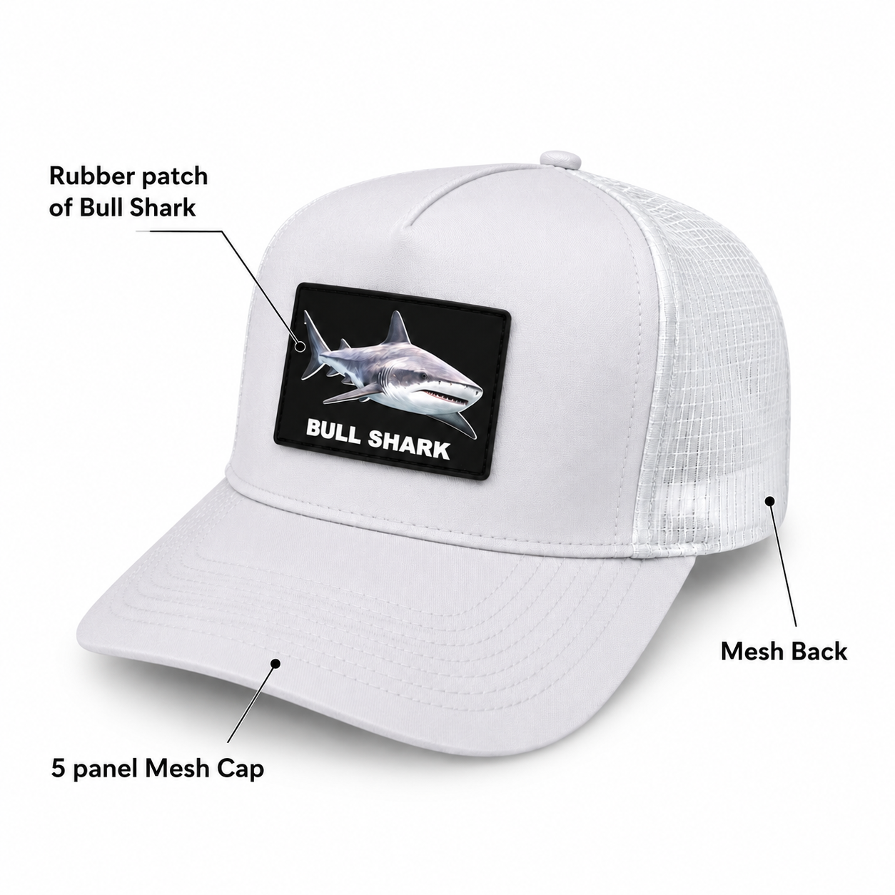 Classic Mesh Cap Rubberpatch Bull Shark