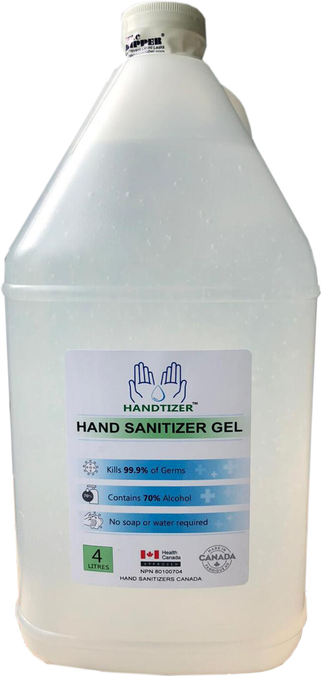 Hand Sanitizer Gel, 70% Alcohol, Made in Canada, 4L, Best Selling Size - In Stock, Free Shipping Within Canada.