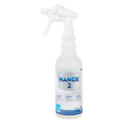 NANOX 2 | NETTOYANT ET POLI POUR ACIER INOXYDABLE | 750ML AVEC VAPORISATEUR
