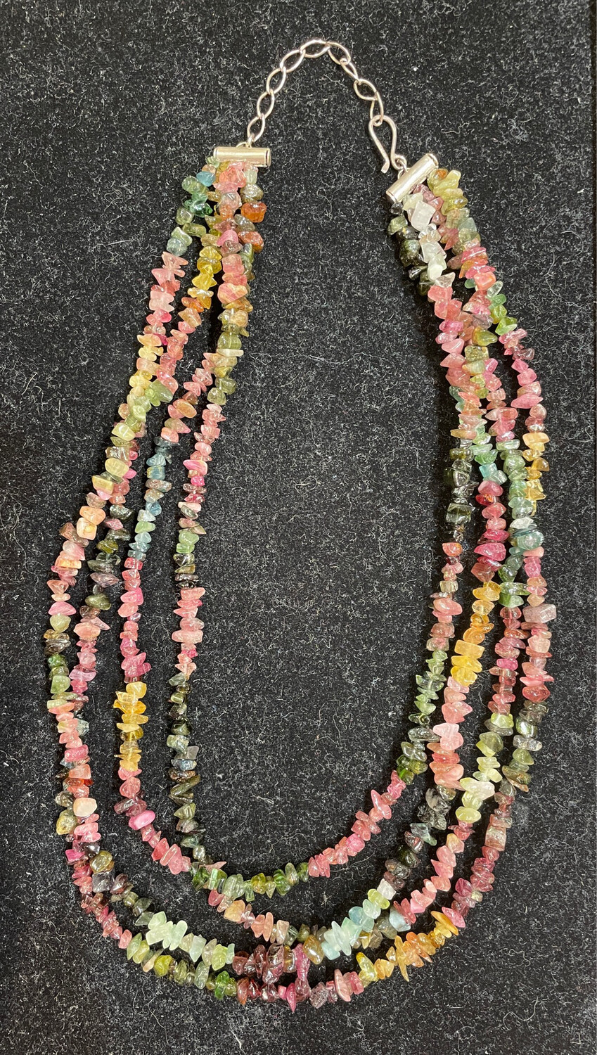 Handmade 4 strand multicolored Tourmaline Necklace 