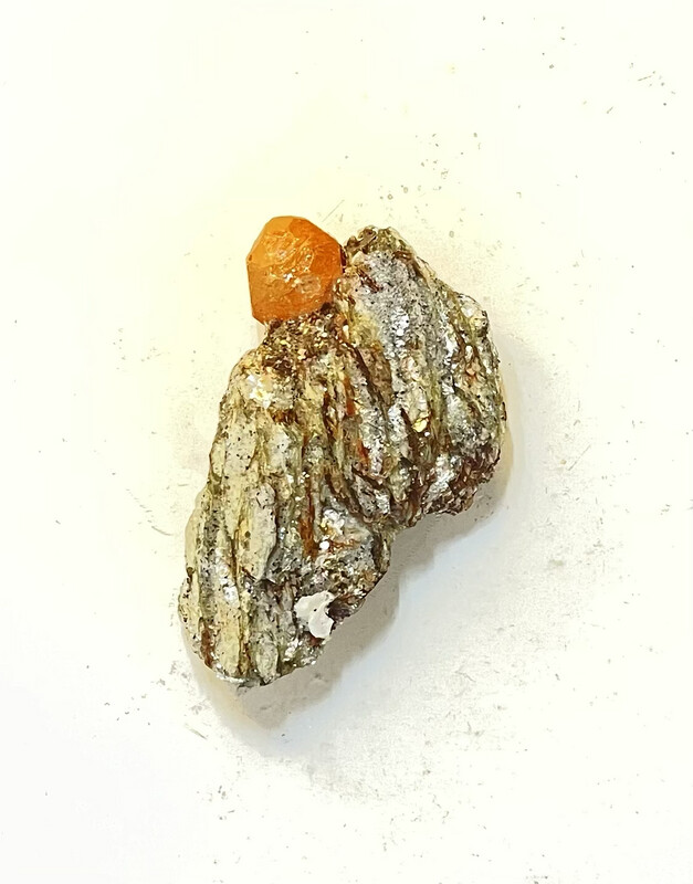 Spessartine Garnet on Muscovite