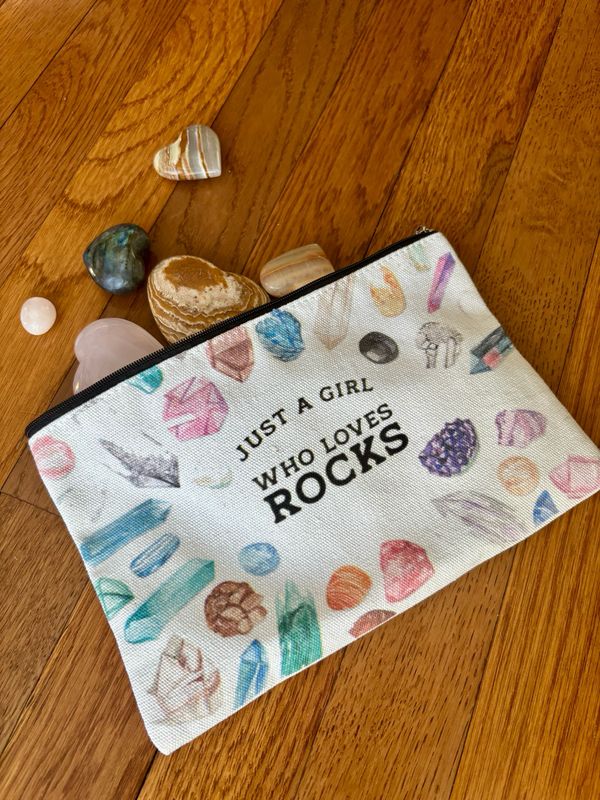 'Just a Girl who loves Rocks' bag