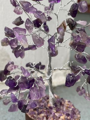 Amethyst Gemstone Tree SM 100 beads 6"