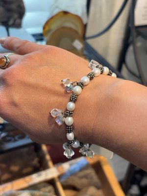 handmade pearl bali swar bracelet