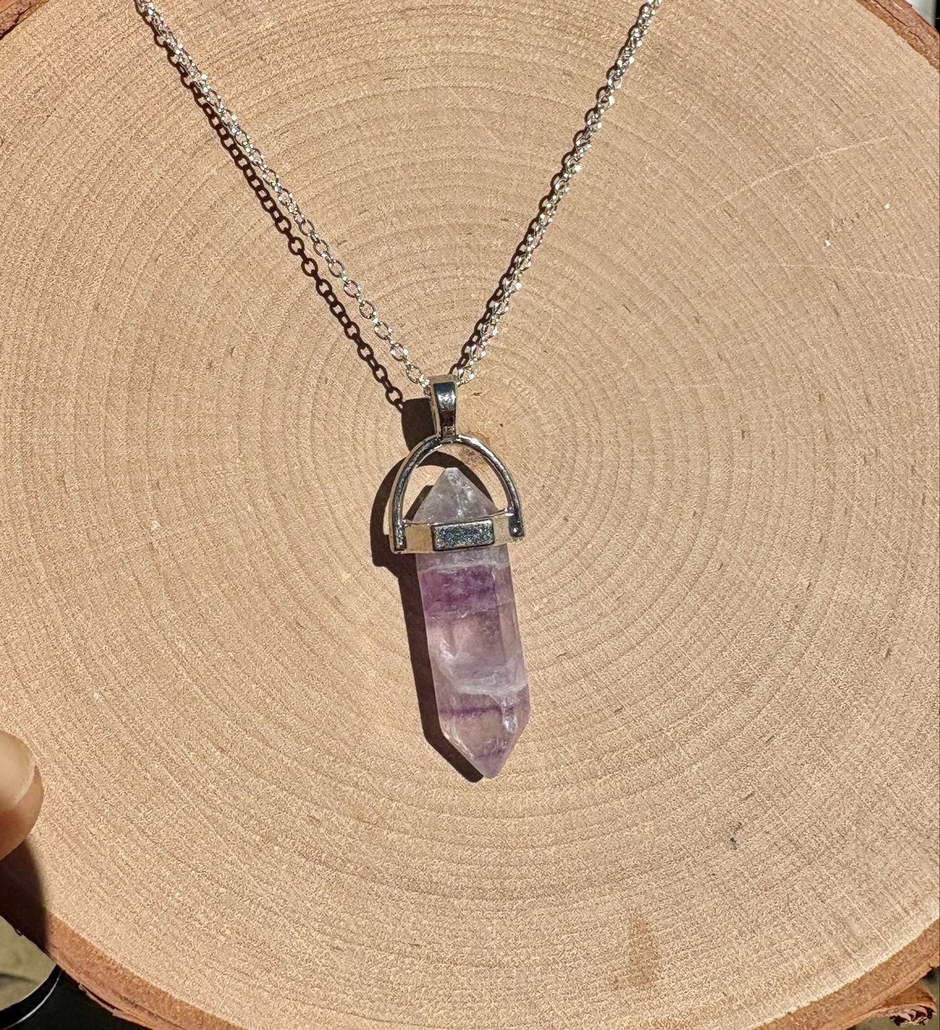 fluorite point necklace
