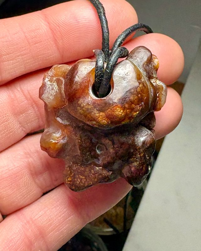 fire agate handmade necklace 26g