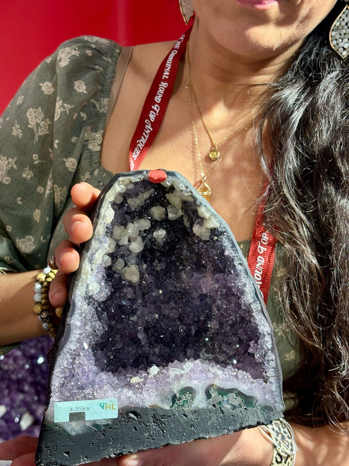8-Inch Amethyst Geode | Natural Crystal Decor for Mantel or Shelf