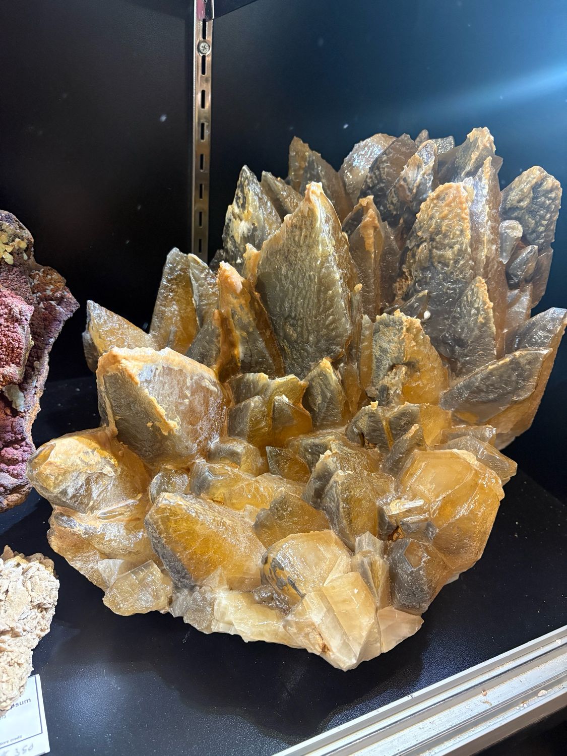 Honey Calcite  large scalenohedron crystal cluster