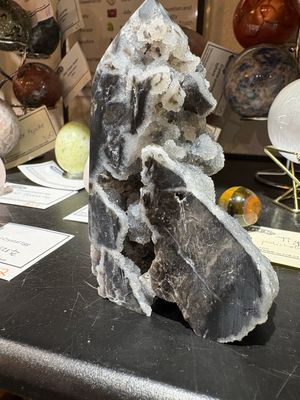 Drusy Agate polished tower 4" 