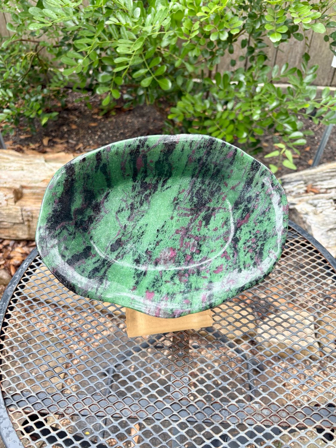 Ruby Zoisite polished bowl 1.55kg